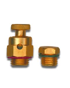 1 Aftapkraantje met stop 1/4" - messing