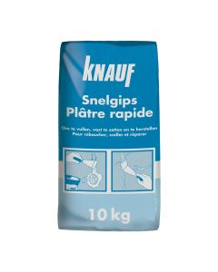 Knauf, Snelgips, Gebruiksklare snelpleister, geschikt voor het afwerken van gemetste binnenwanden en plafonds, 10 kg