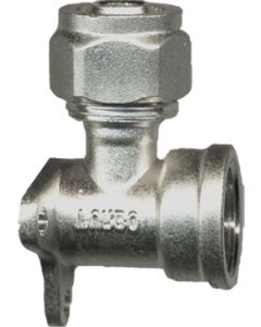 1 Klemkoppeling muurplaat 20 mm x 1/2" F - messing