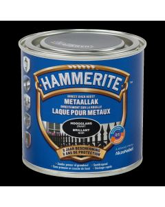 HAMMERITE HOOGGLANSLAK ZWART 0,25 L