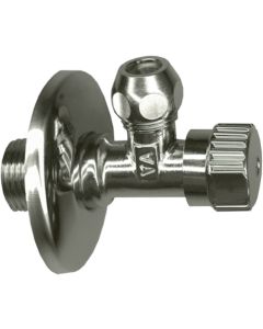 1 Hoekstopkraan met rozet 1/2" x 10 mm  - Messing