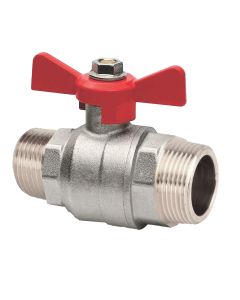 1 Vlinderkraan 1/2" MM - messing