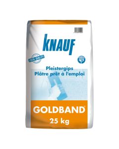 Knauf, Goldband, Hoogwaardig, eenlagig pleister voor binnenwanden en plafonds, Wit, 25 kg